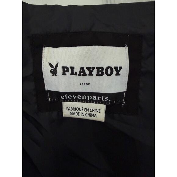 Playboy x Eleven Paris Coach Jacket Black L Bunny Logo Windbreaker Streetwear - Picture 5 of 5